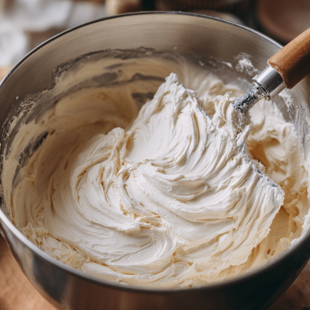 No-Bake Cannoli Pie: 7 Irresistible Reasons to Try This Cool Dessert 9 Creamy cannoli filling being whipped for No-Bake Cannoli Pie.