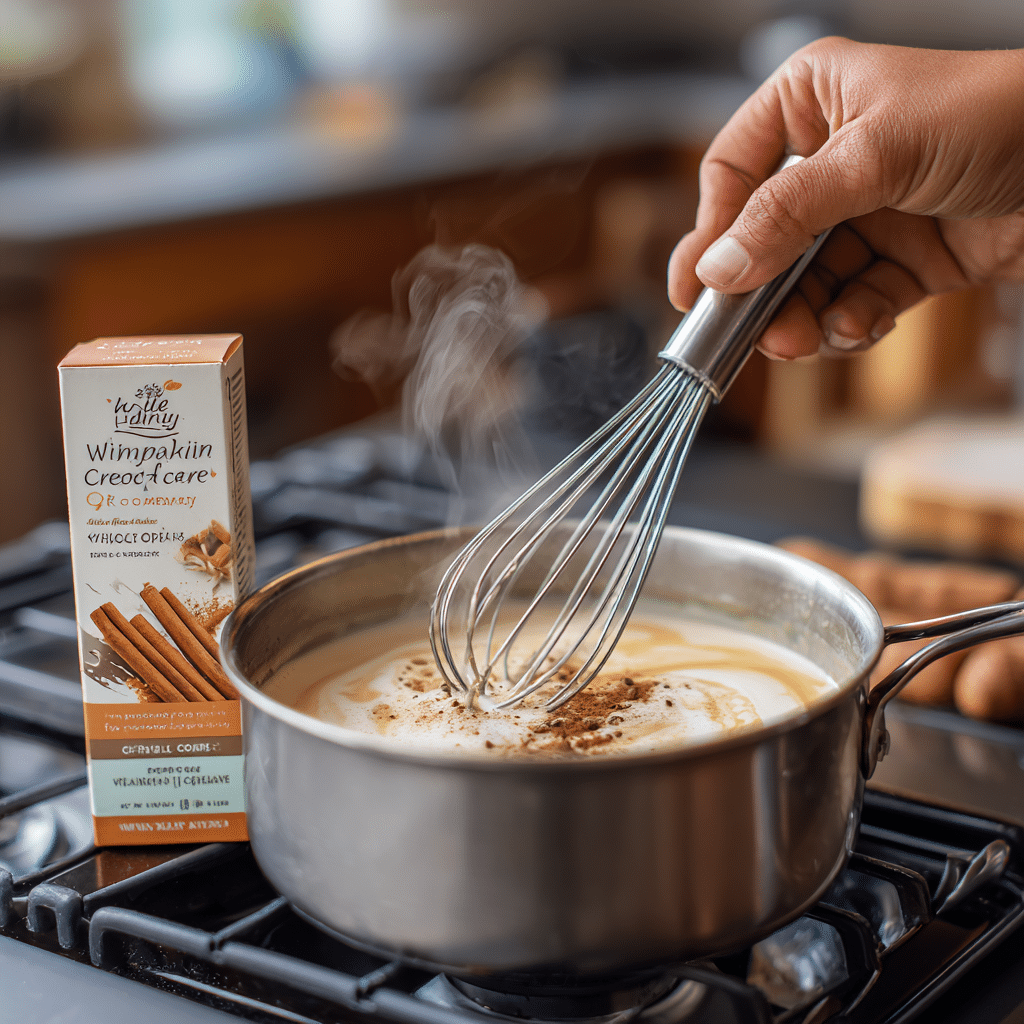 Homemade Pumpkin Coffee Creamer: 15-Minute Irresistible Favorite 7 “Ingredients for homemade pumpkin coffee creamer with real pumpkin and maple syrup on a wooden table”