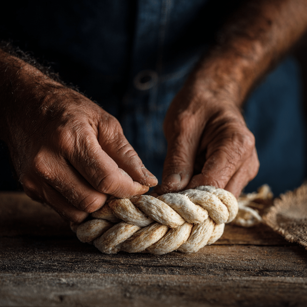 Homemade Garlic Knots Recipe – 7 Pro Tips for Perfect Flavor 7 Shaping garlic knot dough by hand into twisted knots before baking.