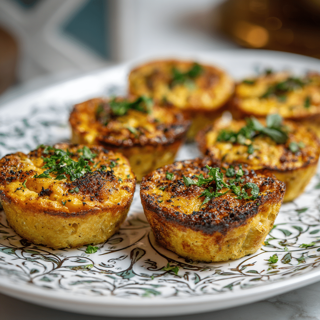 Mini Quiche Recipe (Any Flavor!) – 5 Easy Ideas for Every Occasion 6 Golden baked mini quiches with herbs – best mini quiche recipe for brunch or parties.