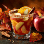 Honeycrisp Apple Sangria: 7 Irresistible Reasons to Make This Fall Favorite 9 Glass of non-alcoholic Honeycrisp Apple Sangria garnished with apples, cinnamon, and citrus against a fall backdropβ