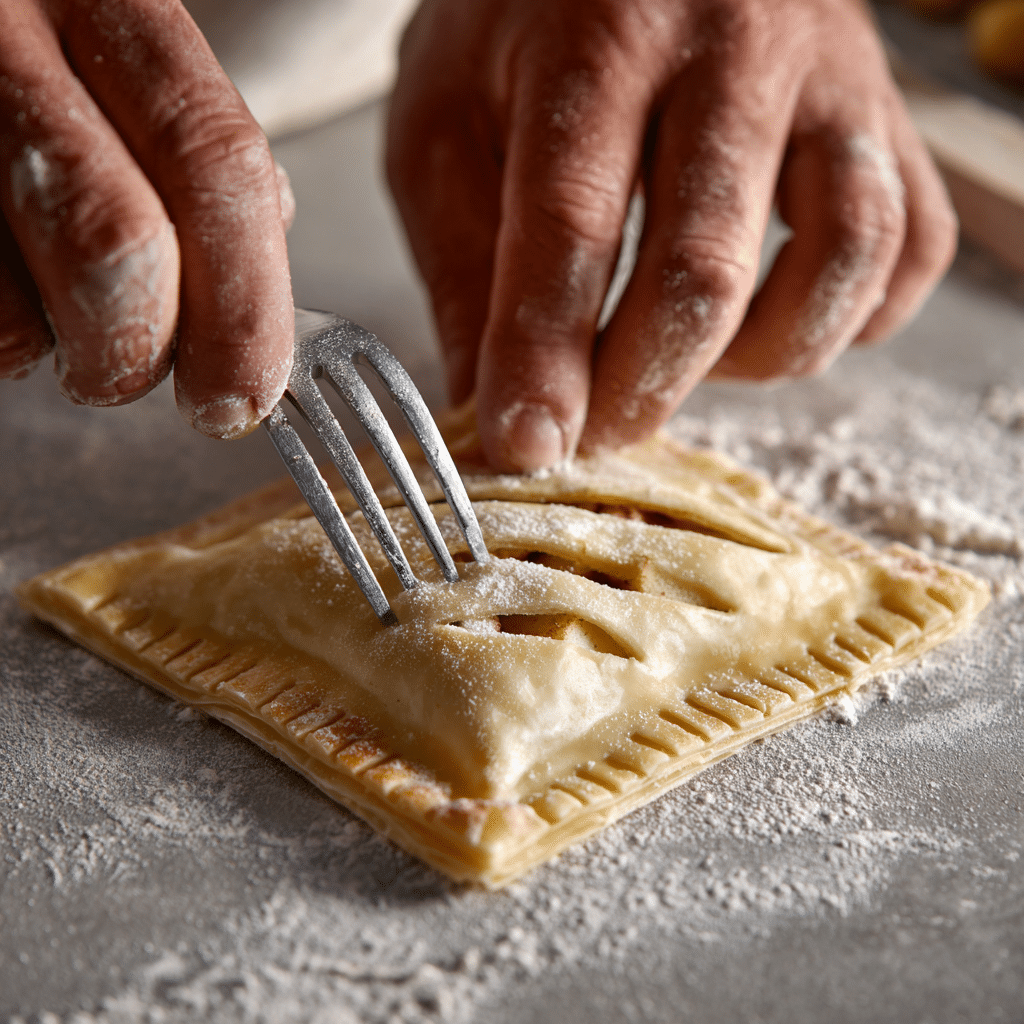 Homemade Apple Turnovers: 7 Secrets to Flaky, Gooey Perfection 7 Folding and sealing a homemade apple turnover with crimped edges