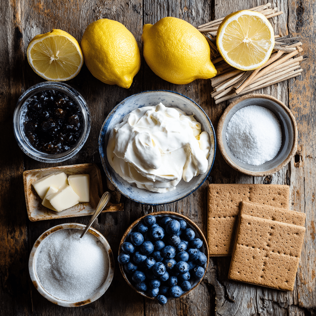 Blueberry Lemon Icebox Cake: 7‑Ingredient Summer Delight 6 Ingredients for Blueberry Lemon Icebox Cake: blueberries, lemon, cream, graham crackers, sugar