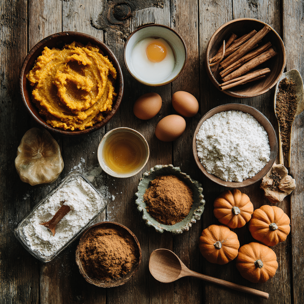 Pumpkin Hand Pies: 12 Maple-Glazed Fall Treats You’ll Crave 5 Pumpkin Hand Pies ingredients—pumpkin puree, brown sugar, spices, egg