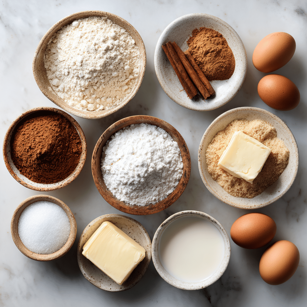 Baked Cinnamon Sugar Donuts: 10-Minute Delight Everyone Loves 6 "Baked Cinnamon Sugar Donuts ingredients displayed on marble counter with natural light"