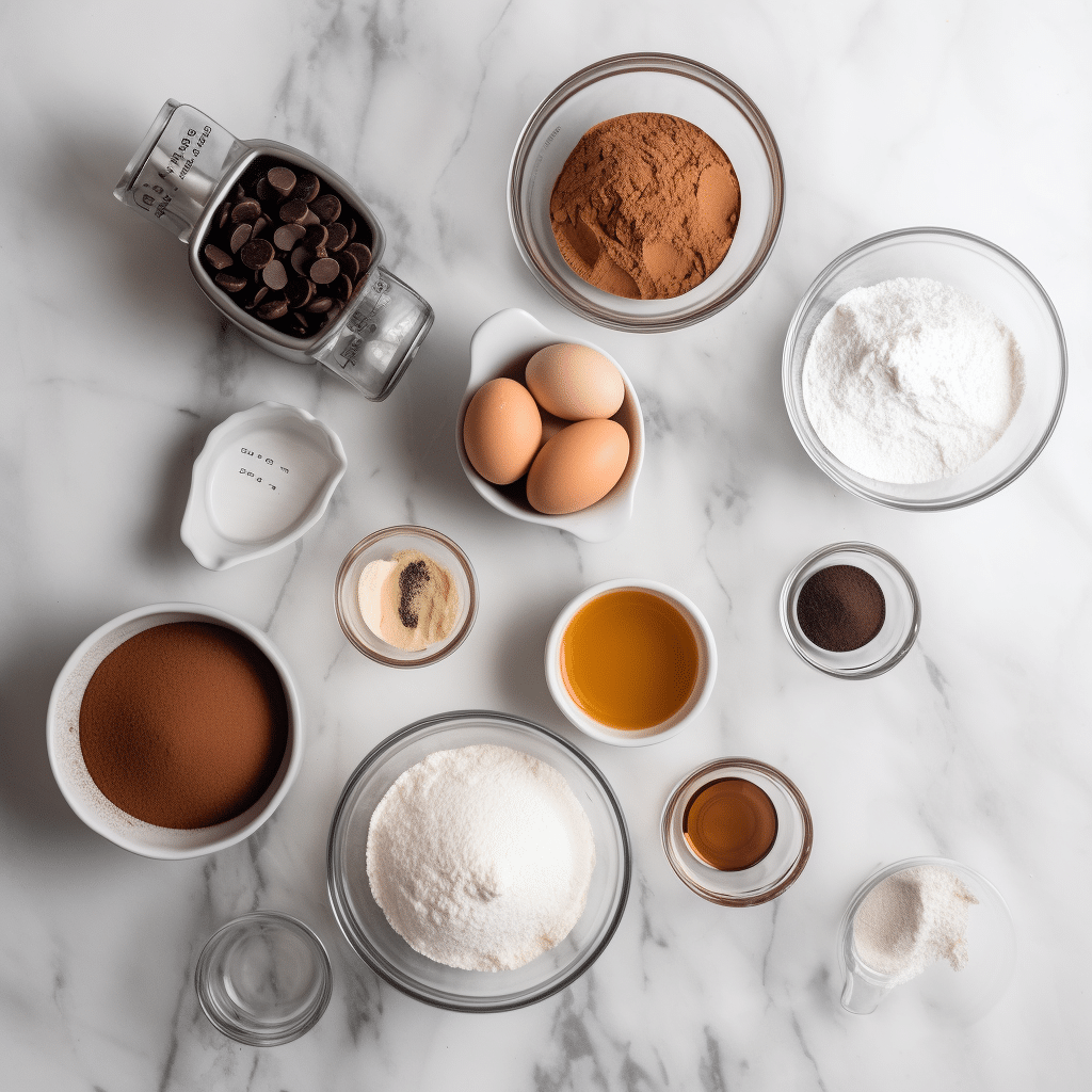 Chocolate Peanut Butter Macarons: 7 Expert Tips for Perfect Results 6 Ingredients for chocolate peanut butter macarons arranged on marble countertop