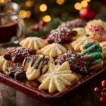 Classic Spritz Cookies Recipe: 7 Secrets to Buttery Holiday Perfection 9 Platter of festive spritz cookies decorated with sprinkles and chocolate, perfect for holiday celebrations