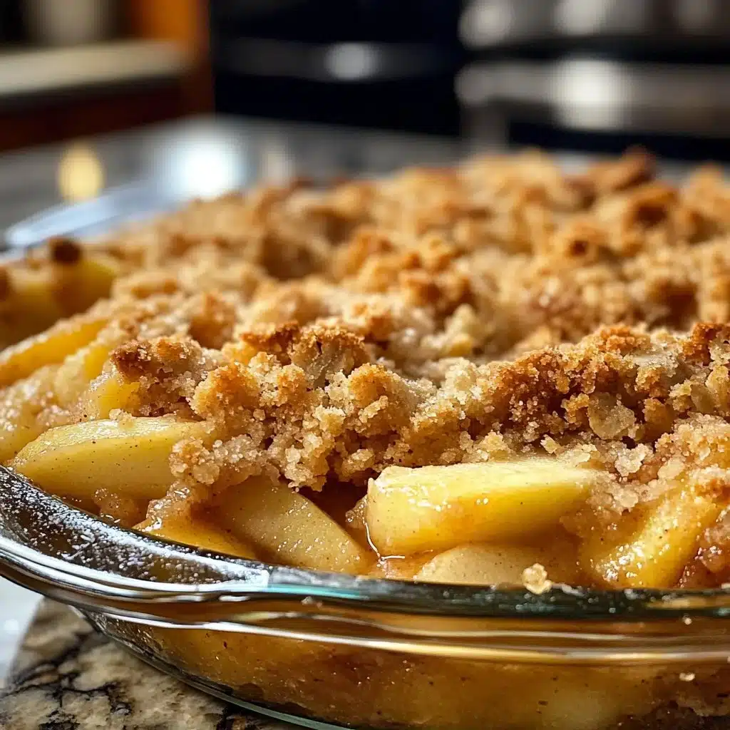 Baked Apple Crumble 2 Baked apple crumble with a golden crunchy topping and tender apple filling