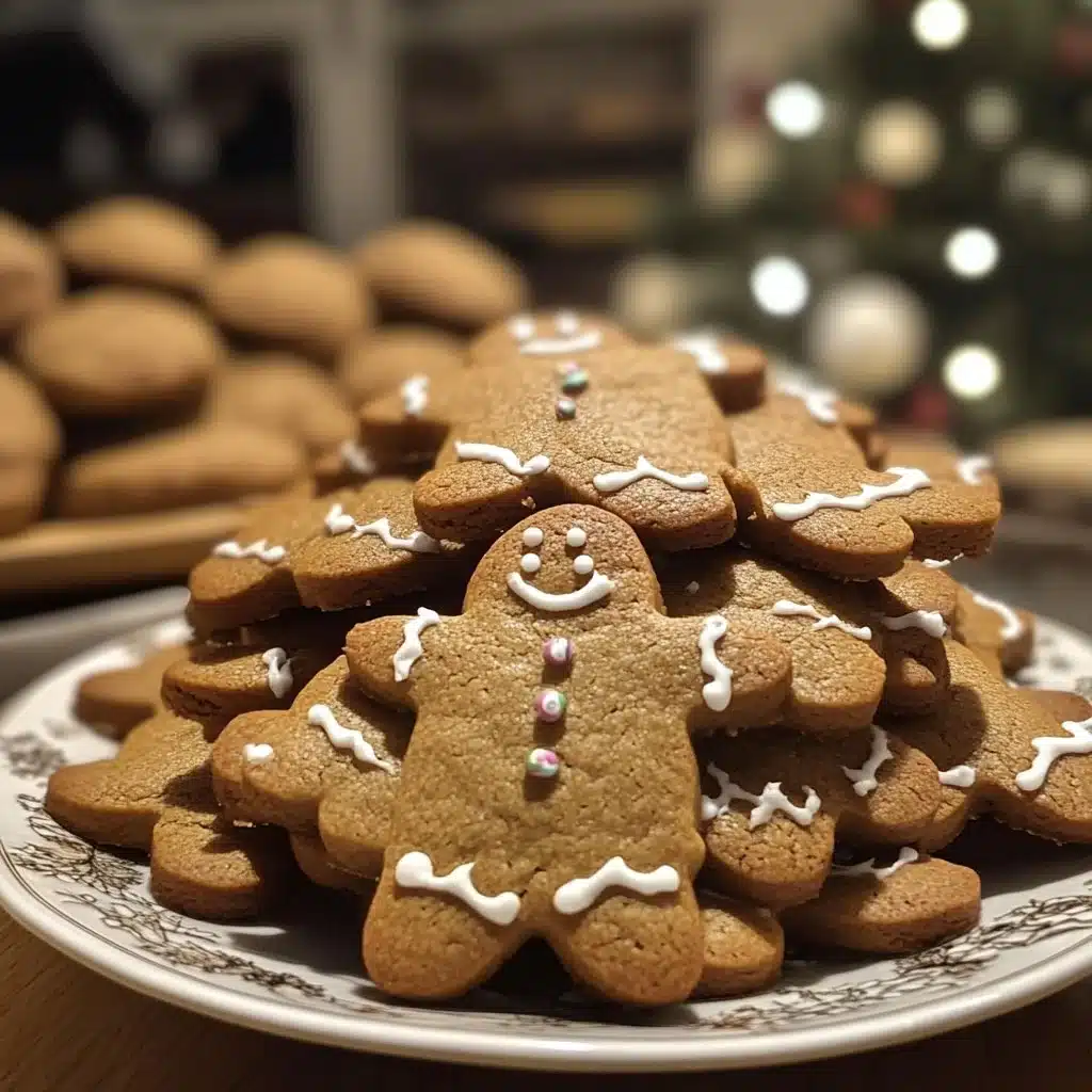 Chewy and Soft Gingerbread Cookies 4 Chewy and soft gingerbread cookies decorated with icing and spices