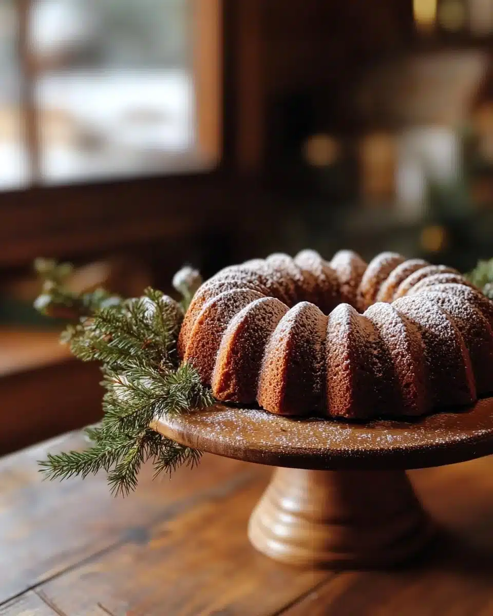 Christmas Bundt Cakes decorated with festive icing and holiday garnishes