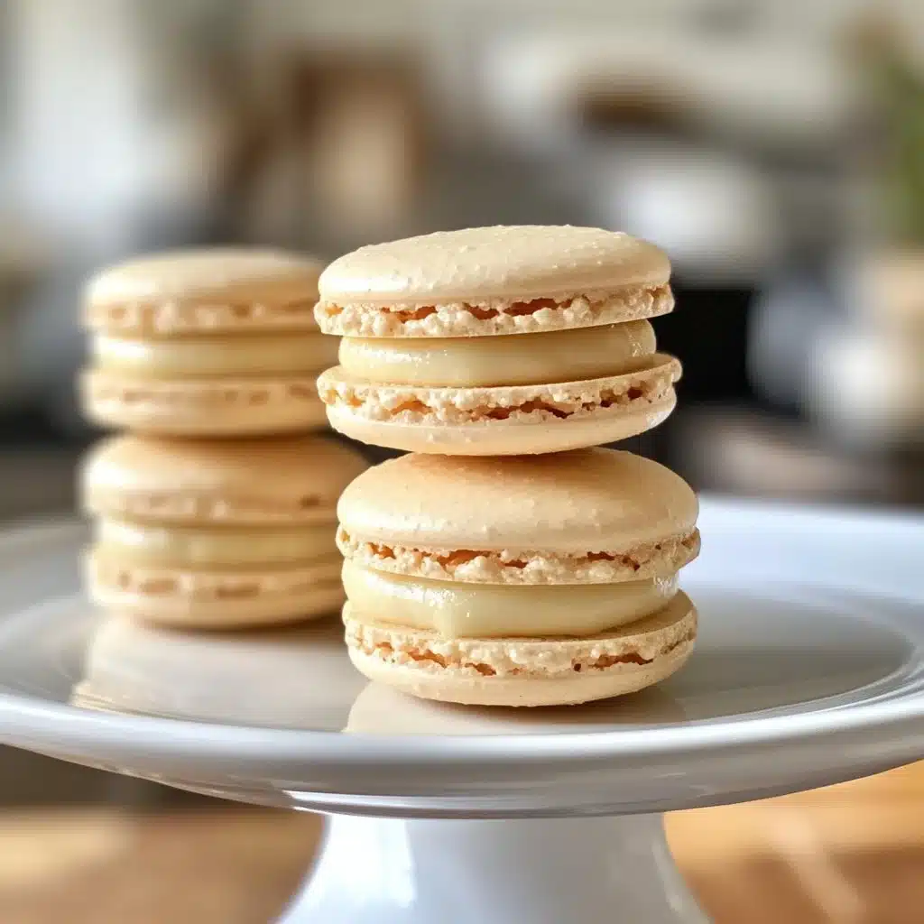 Delicious homemade French Macaron with pastel colors and creamy filling
