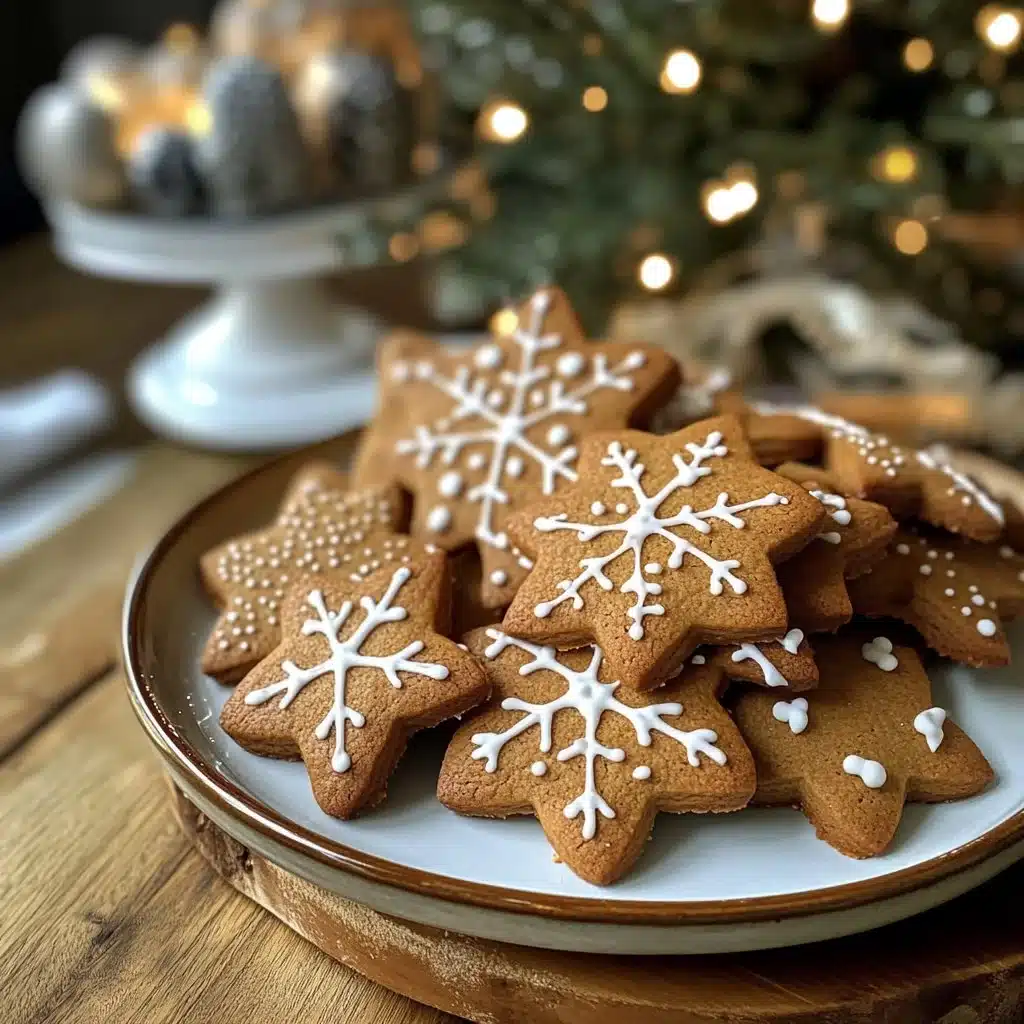 Freshly baked gingerbread cookies decorated for the holidays