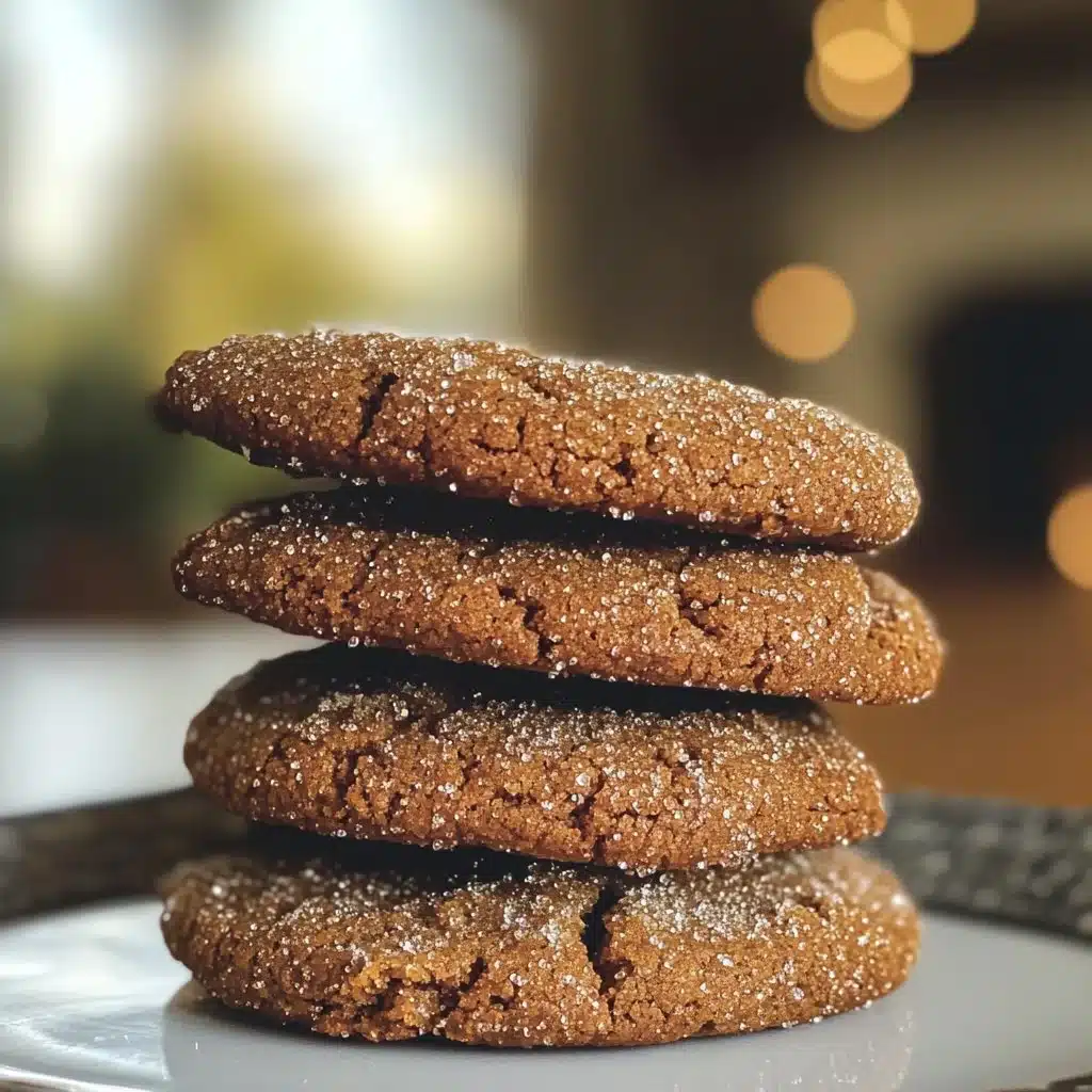 Gingerbread Crinkle Cookies 4 Freshly baked Gingerbread Crinkle Cookies dusted with powdered sugar.