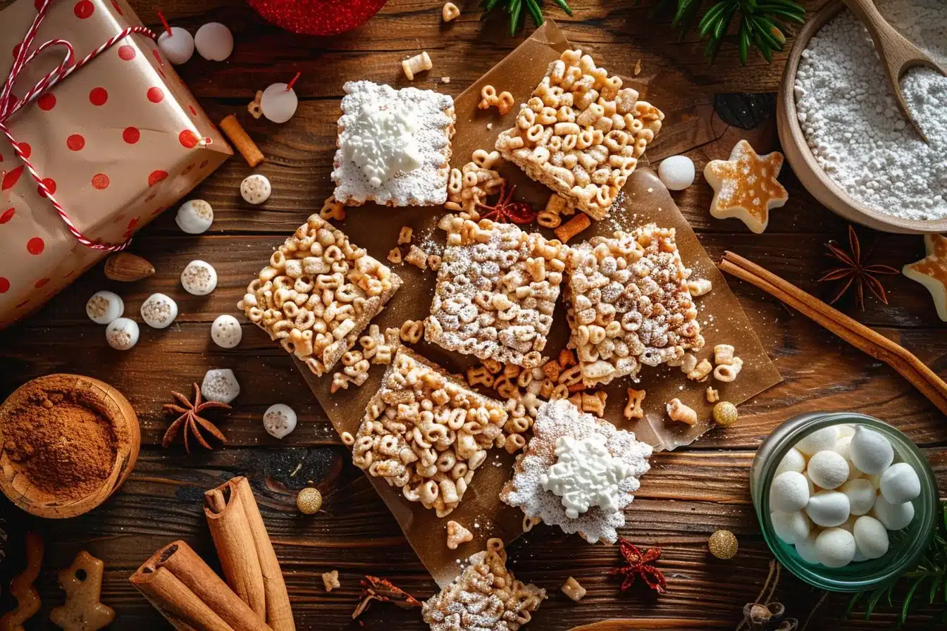 Gingerbread Rice Krispie Treats (gluten-free, refined sugar-free, vegan option)