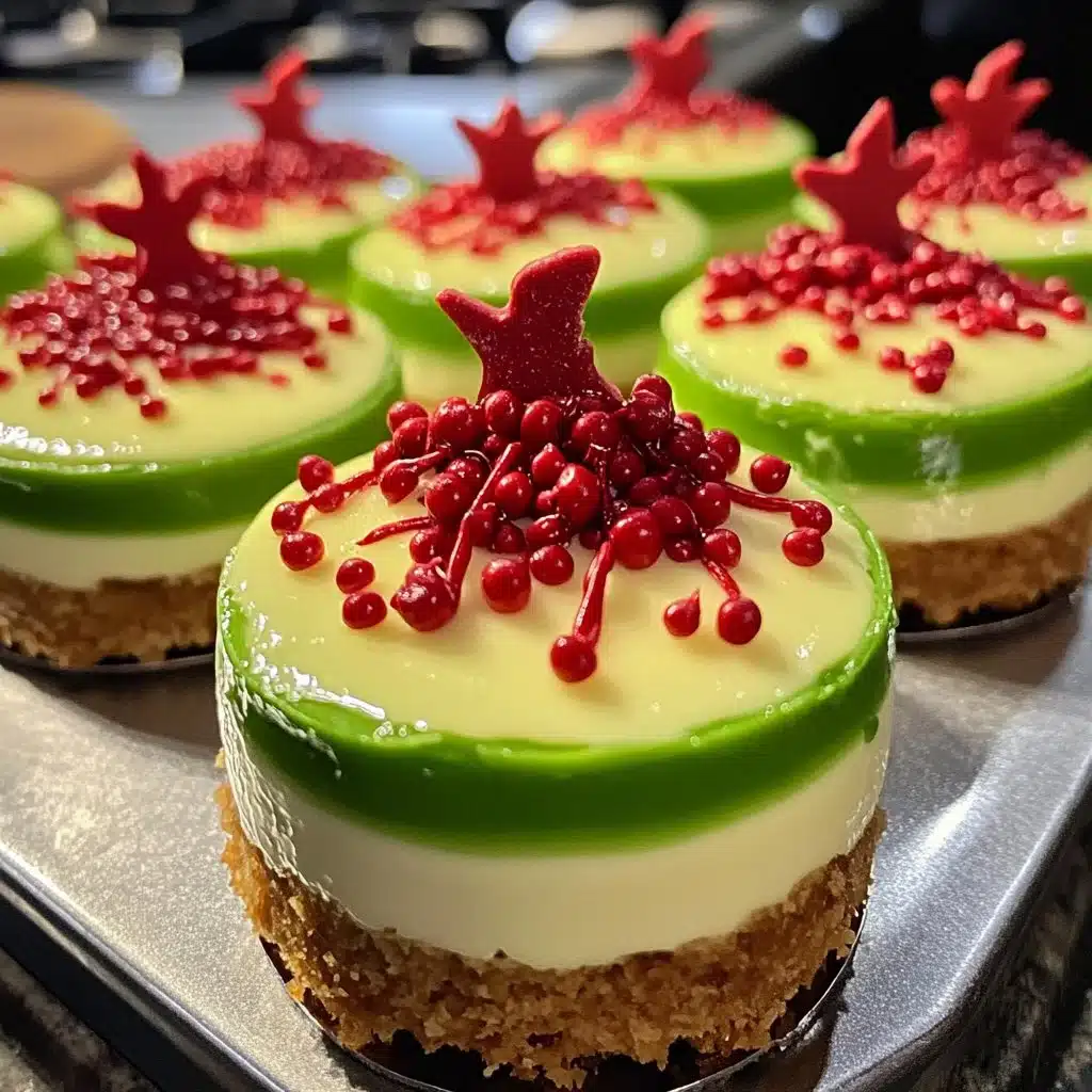 Grinch Mini Cheesecakes 6 Grinch Mini Cheesecakes