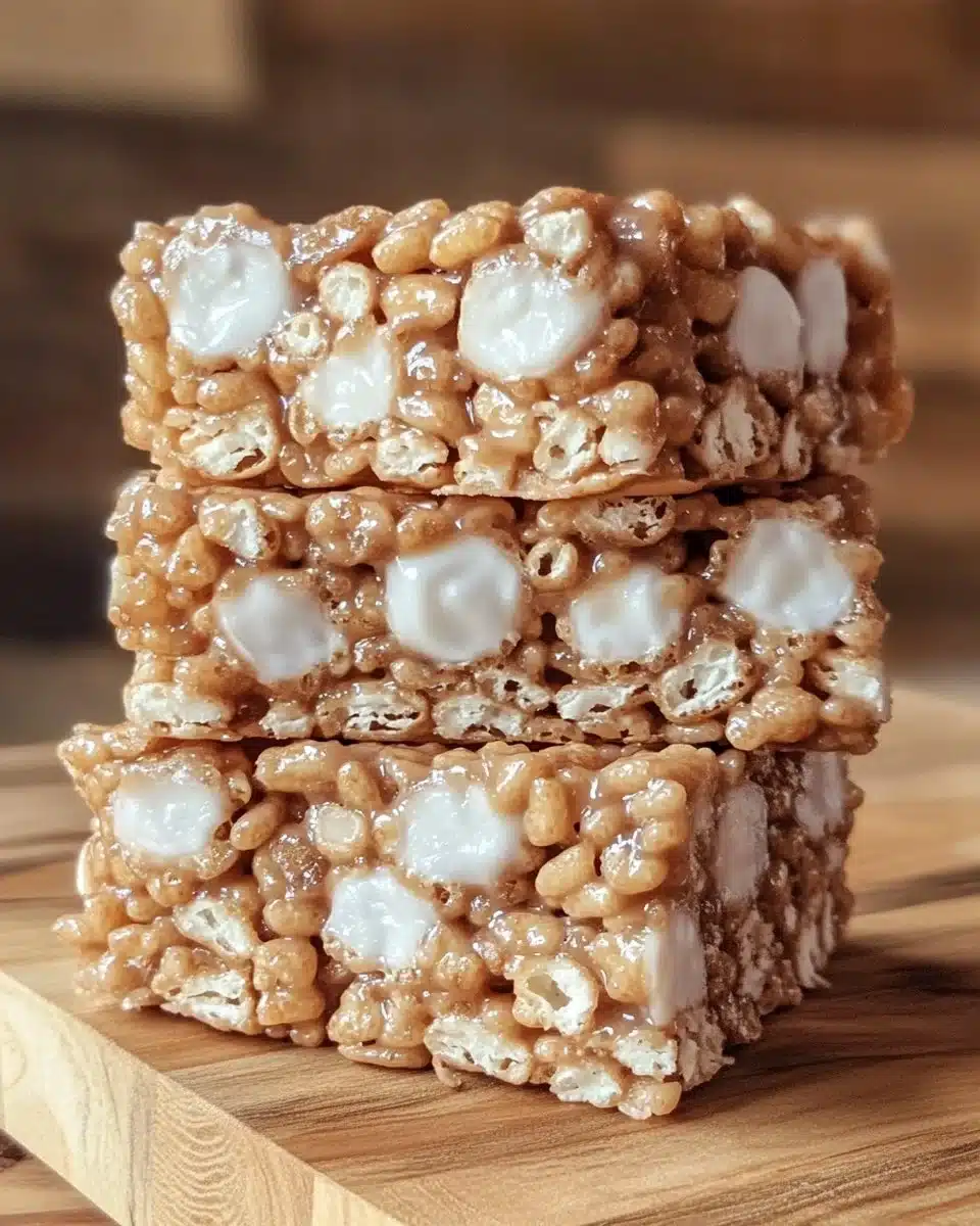 Muddy Buddy Rice Krispies treats topped with chocolate and sprinkles
