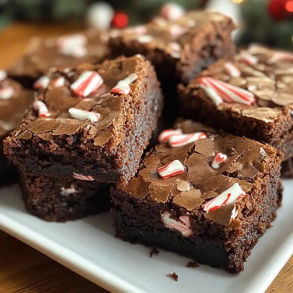 One-Bowl Peppermint Brownies 4 Delicious one-bowl peppermint brownies topped with chocolate and crushed mint.