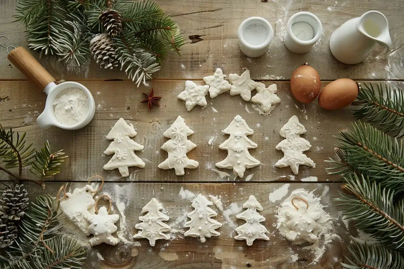 Salt Dough Fingerprint Christmas Tree Ornaments 5 Salt Dough Fingerprint Christmas Tree Ornaments