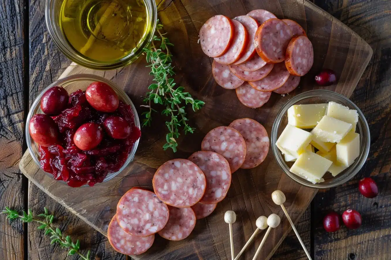 Sheet Pan Smoked Sausage Cranberry Bites 5 Sheet Pan Smoked Sausage Cranberry Bites