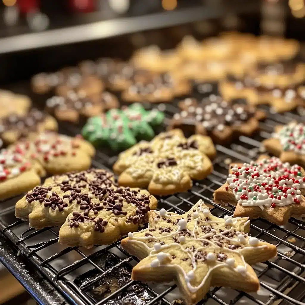 Traditional Italian Christmas Cookies 4 Plate of traditional Italian Christmas cookies with festive decorations.