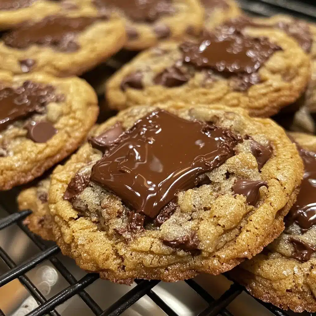 Ultra Thick Bakery Style Chocolate Chip Cookies – Crispy Edges, Gooey Centers, and Loaded with Chocolate! 2 Ultra thick bakery style chocolate chip cookies with crispy edges and gooey centers.