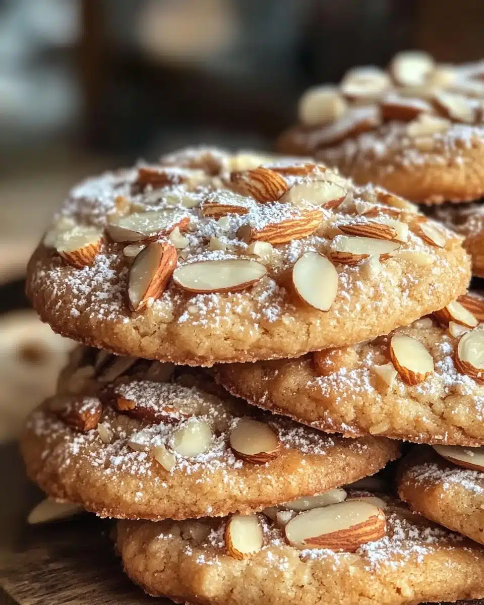 Almond Crescent Cookies 4 Delicious Almond Crescent Cookies arranged on a plate, showcasing their crescent shape.