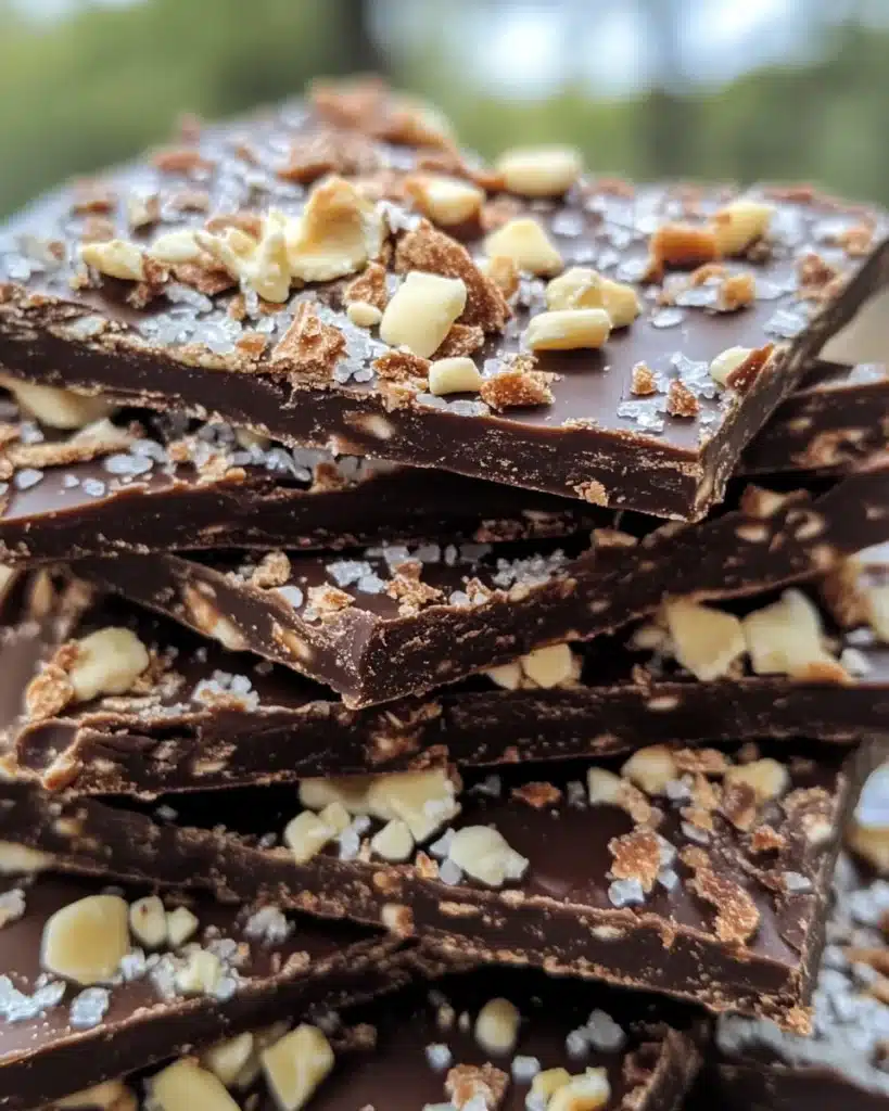 Delicious homemade cookie bark with chocolate and cookie crumbles