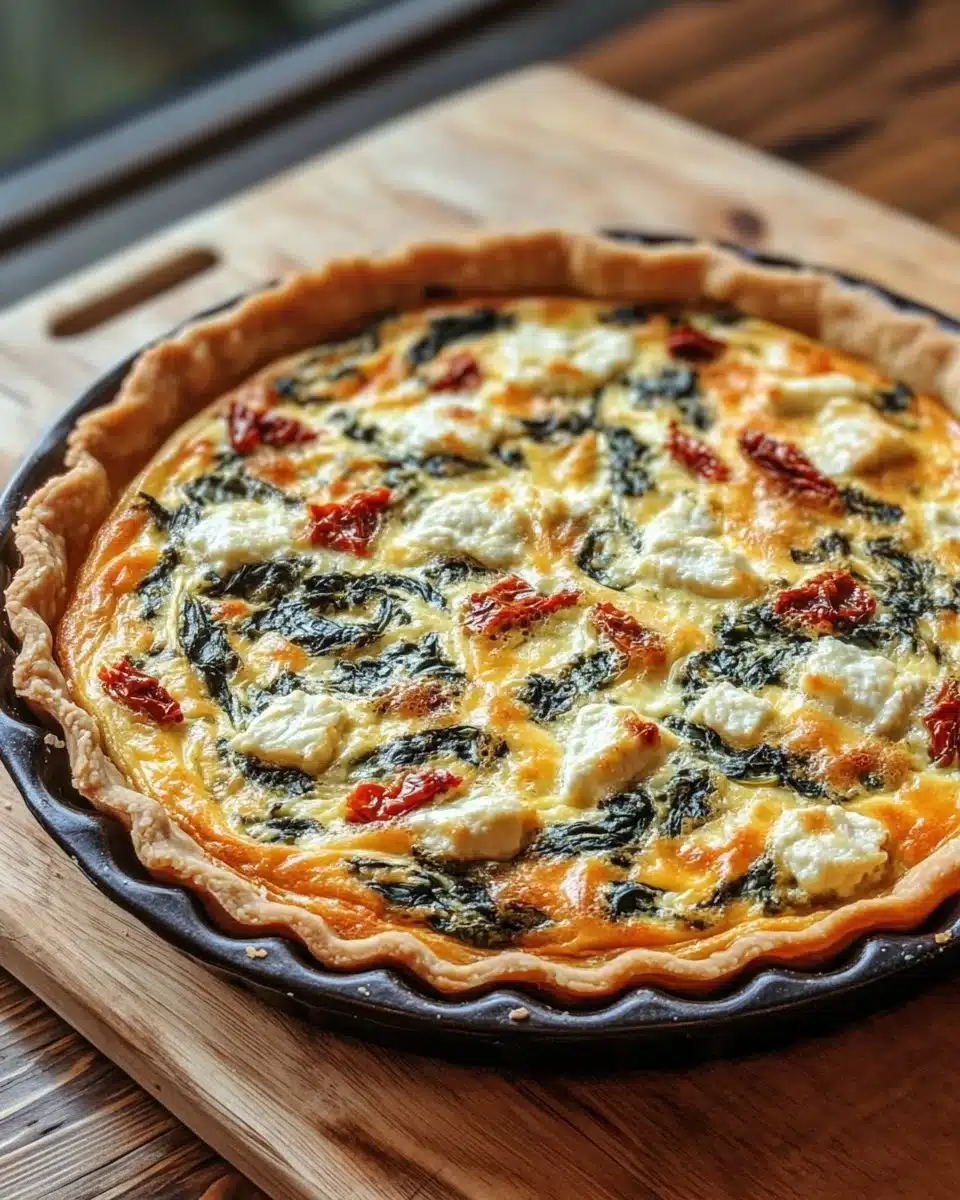 Goat Cheese Spinach & Sun-Dried Tomato Quiche 6 Goat Cheese Spinach & Sun-Dried Tomato Quiche
