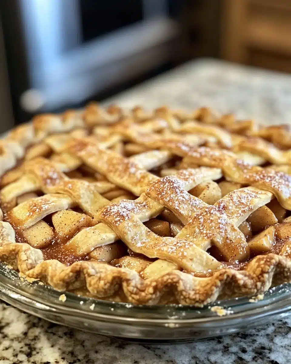 Homemade Apple Pie with Chai Spices 4 Homemade apple pie with chai spices served on a rustic table