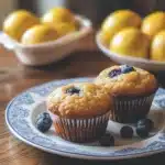 Delicious lemon blueberry muffins fresh out of the oven