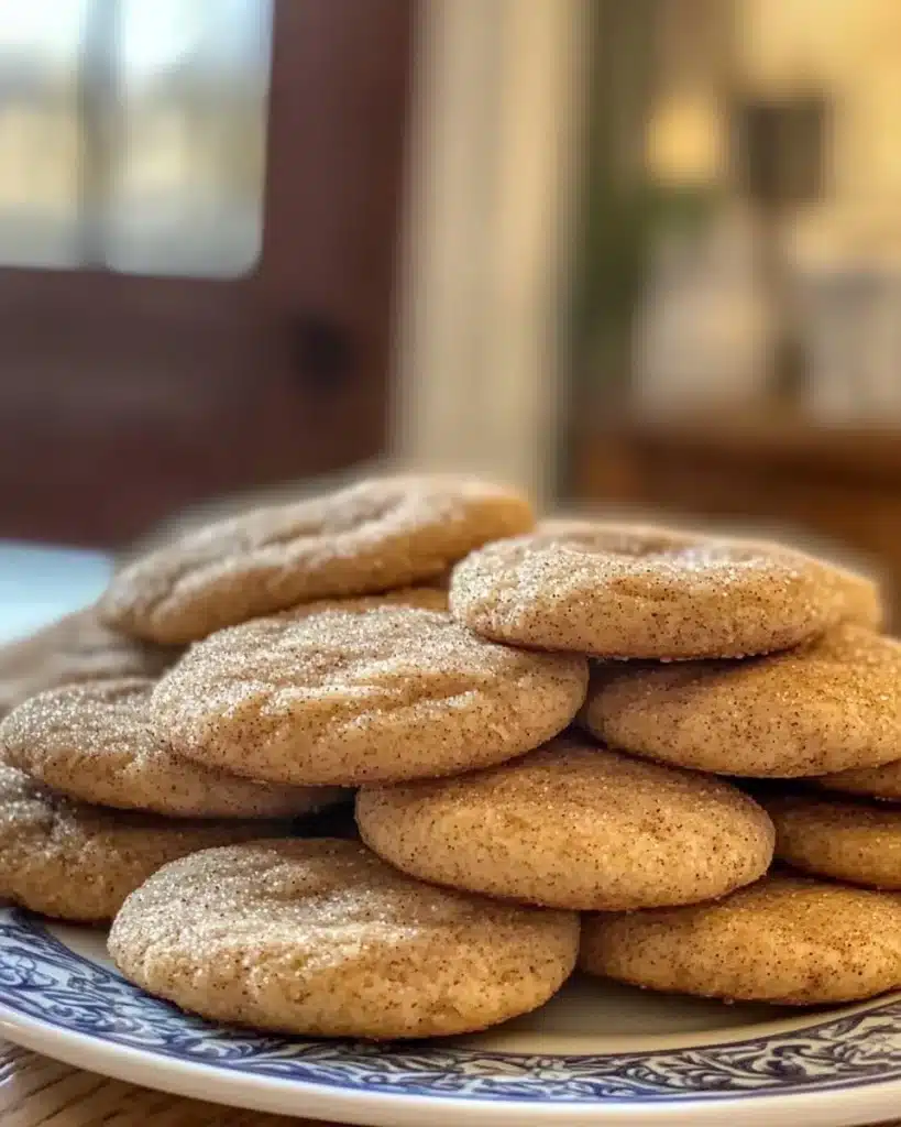 Freshly baked Peanut Butter Snickerdoodles on a cooling rack