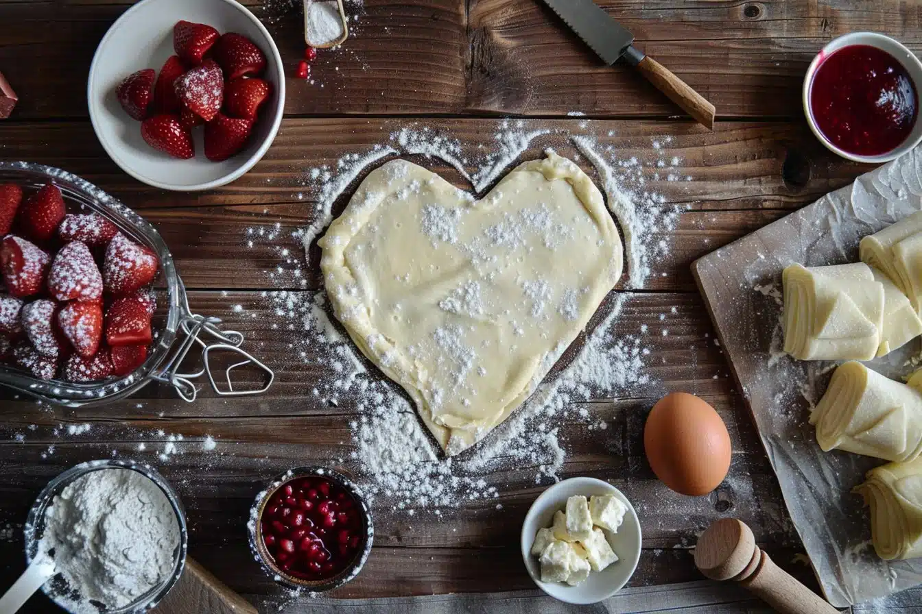 Strawberry Cream Cheese Heart Danishes 5 Strawberry Cream Cheese Heart Danishes