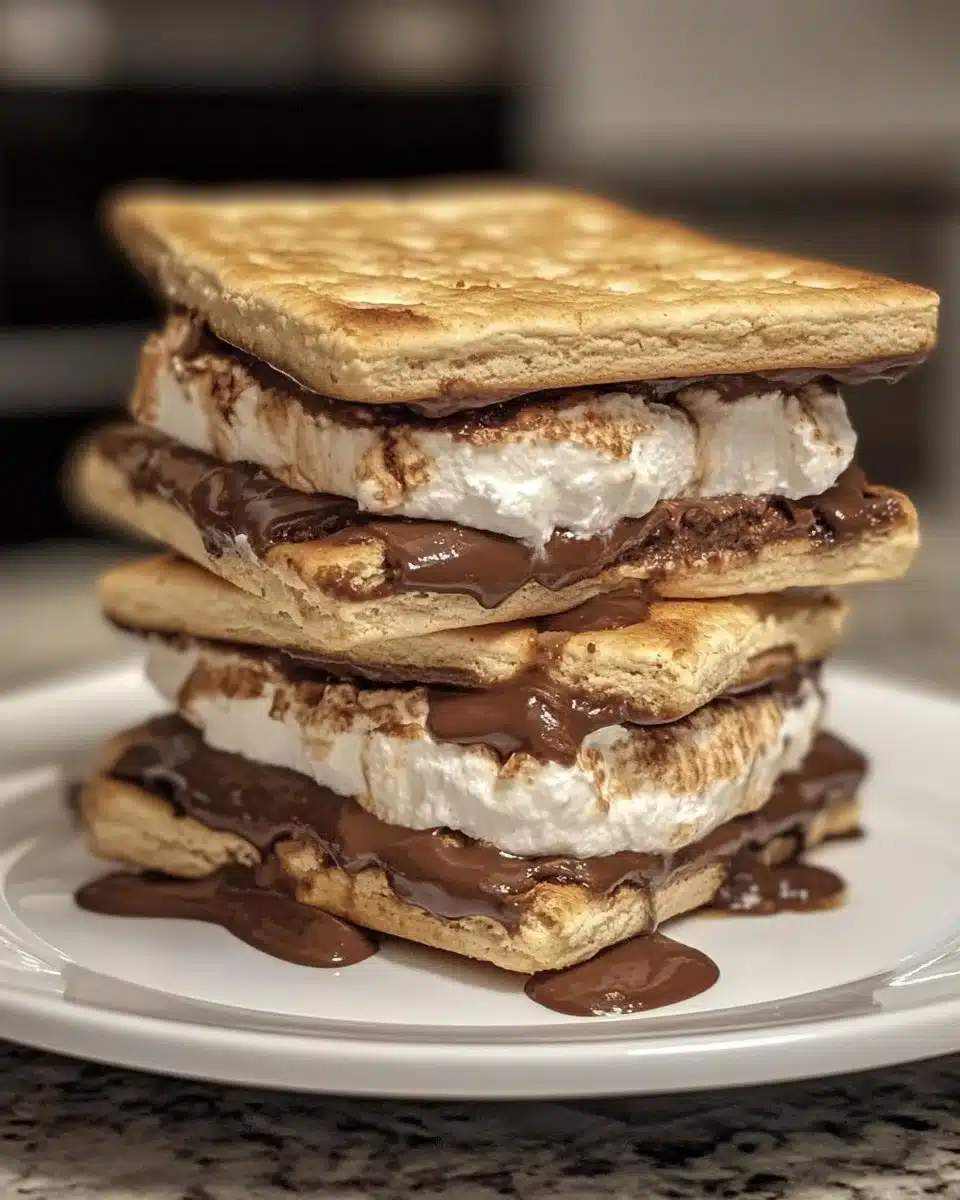 Delicious Air Fryer S'mores made with graham crackers, chocolate, and marshmallows.