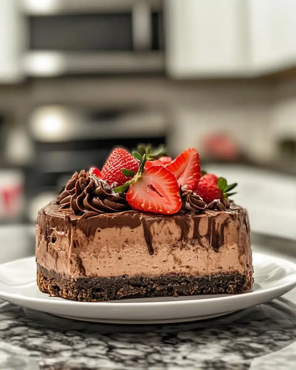 Chocolate Strawberry Swirl Cheesecake