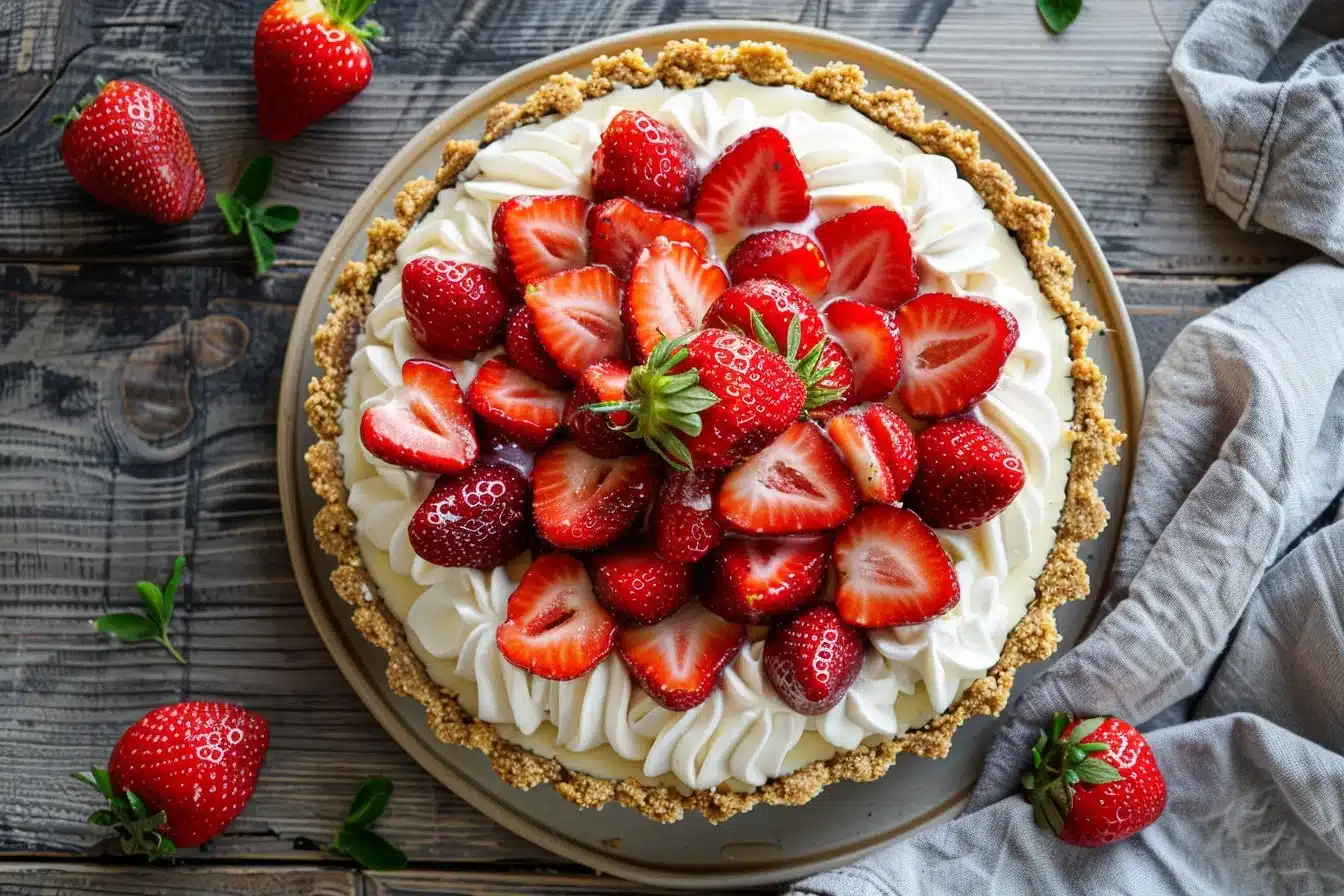 Easy No Bake Strawberry Cheesecake