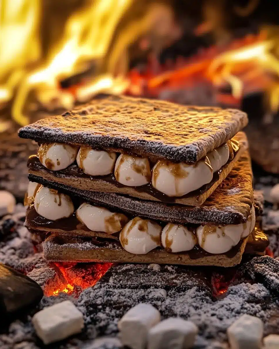 Delicious Frozen S’mores dessert featuring chocolate, marshmallows, and graham crackers.