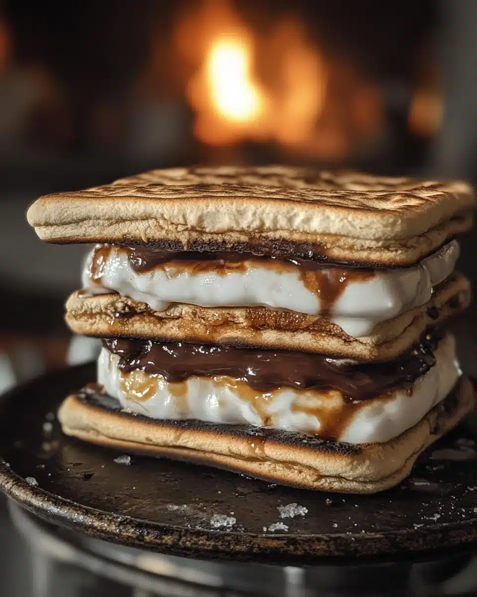Delicious frozen s'mores dessert with chocolate, marshmallows, and graham crackers