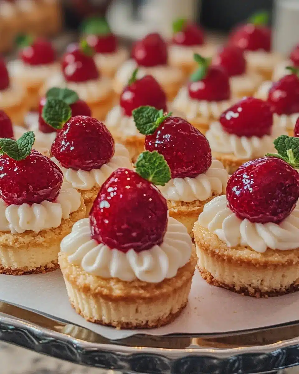 Delicious mini cheesecakes with a creamy filling and graham cracker crust