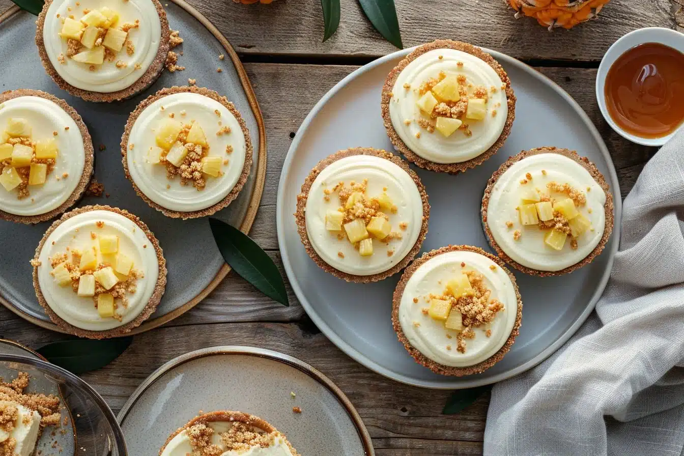 Mini Pineapple Upside-Down Cheesecakes