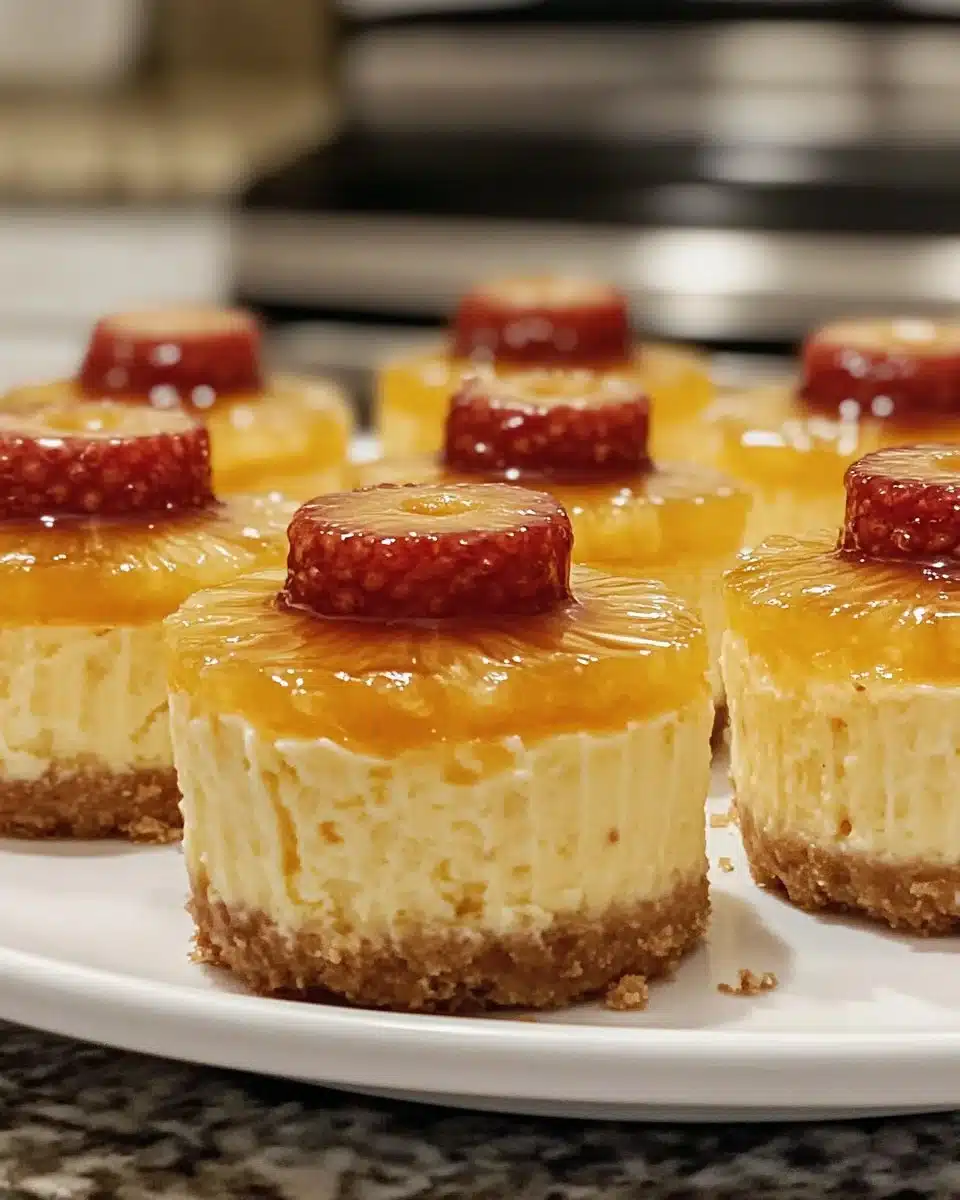Mini Pineapple Upside-Down Cheesecakes