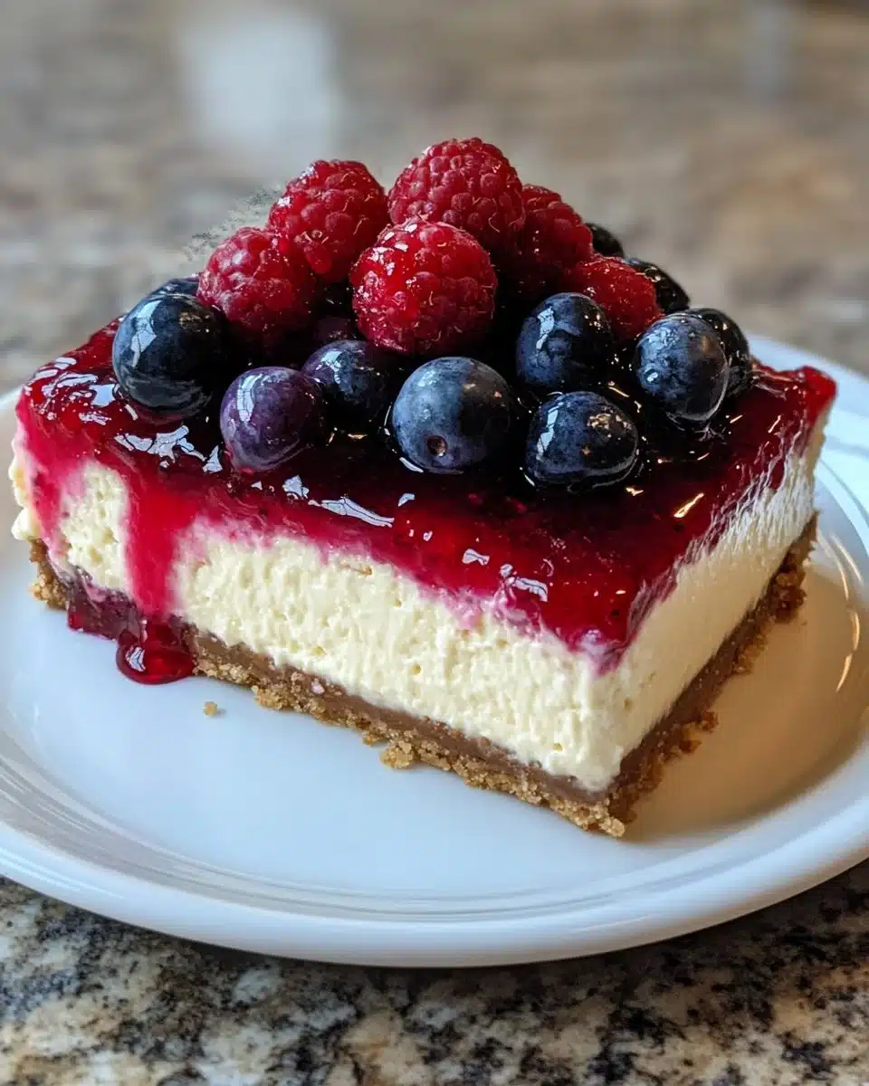 Mixed Berry Cheesecake aka Red, White, and Blue Cheesecake