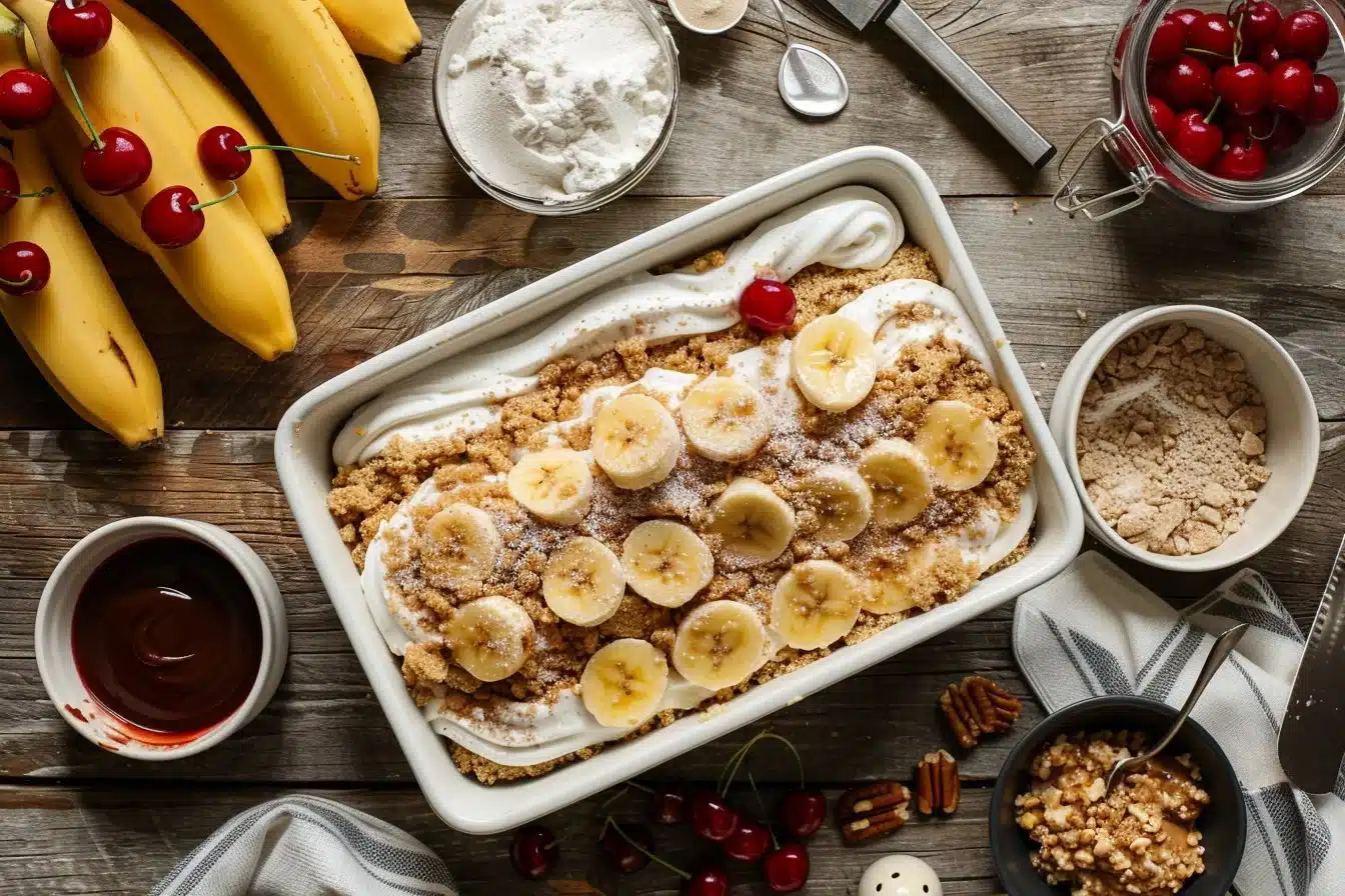 No-Bake Banana Split Cake