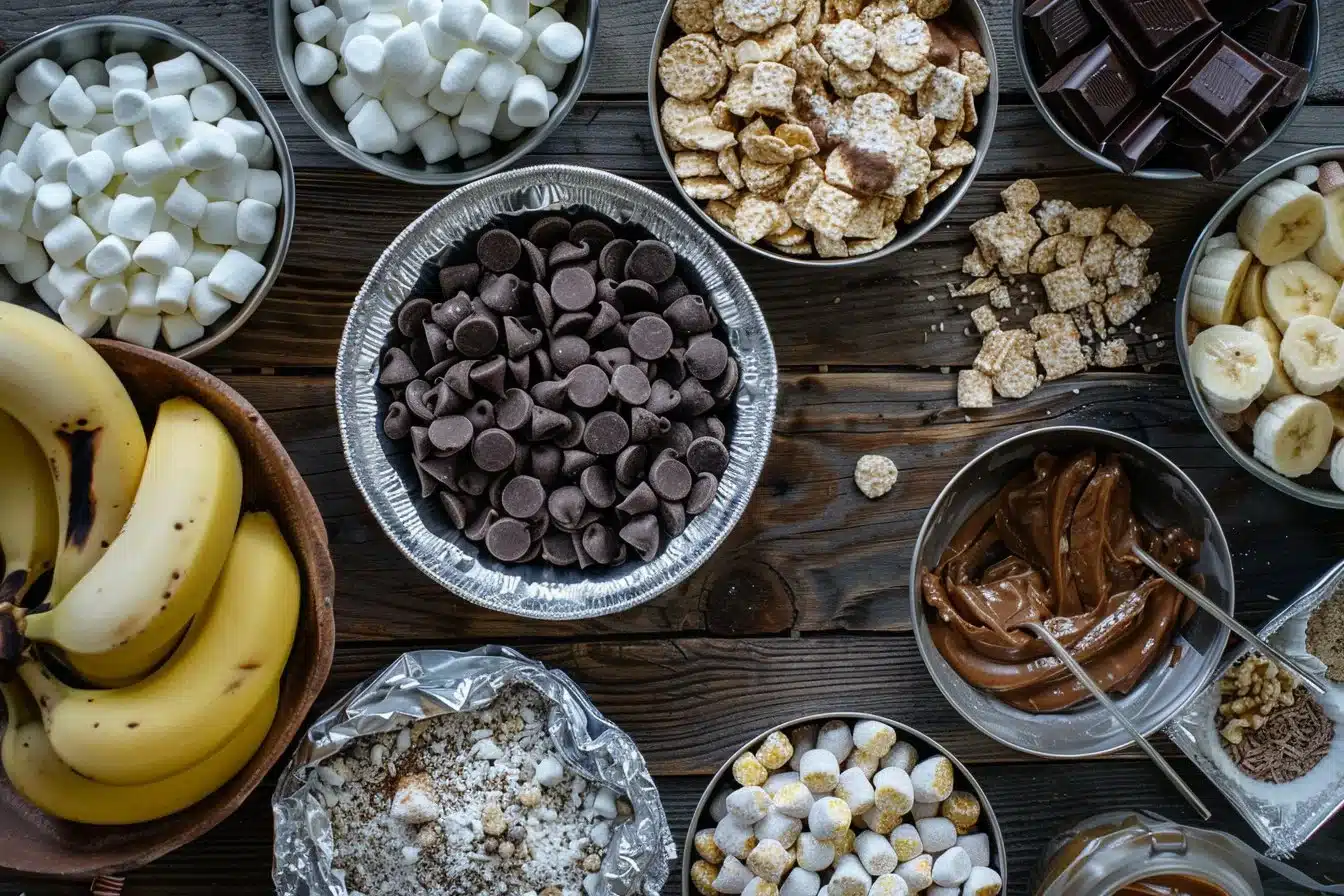 Simple Campfire Banana Splits