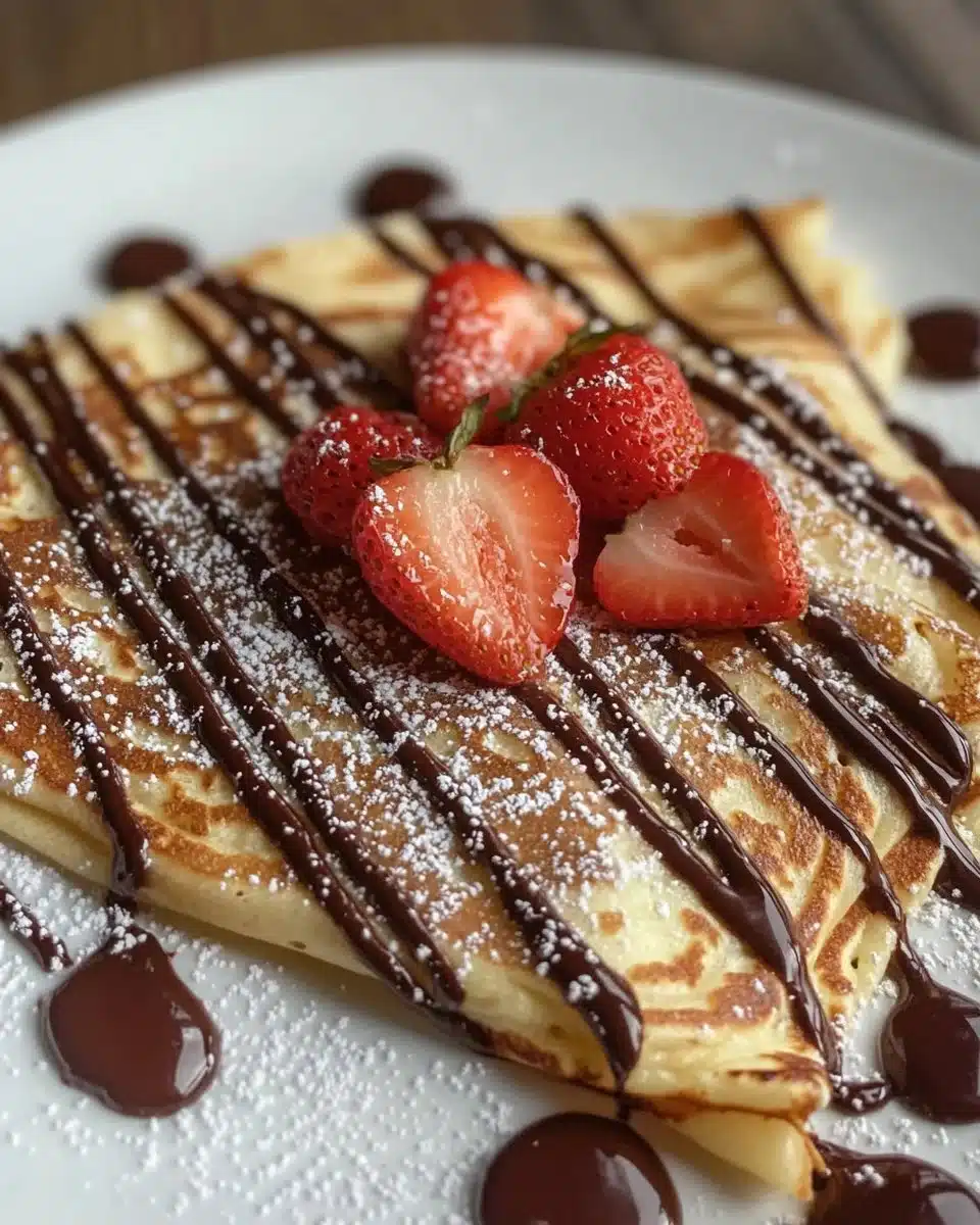 Strawberry Cream Chocolate Crepes