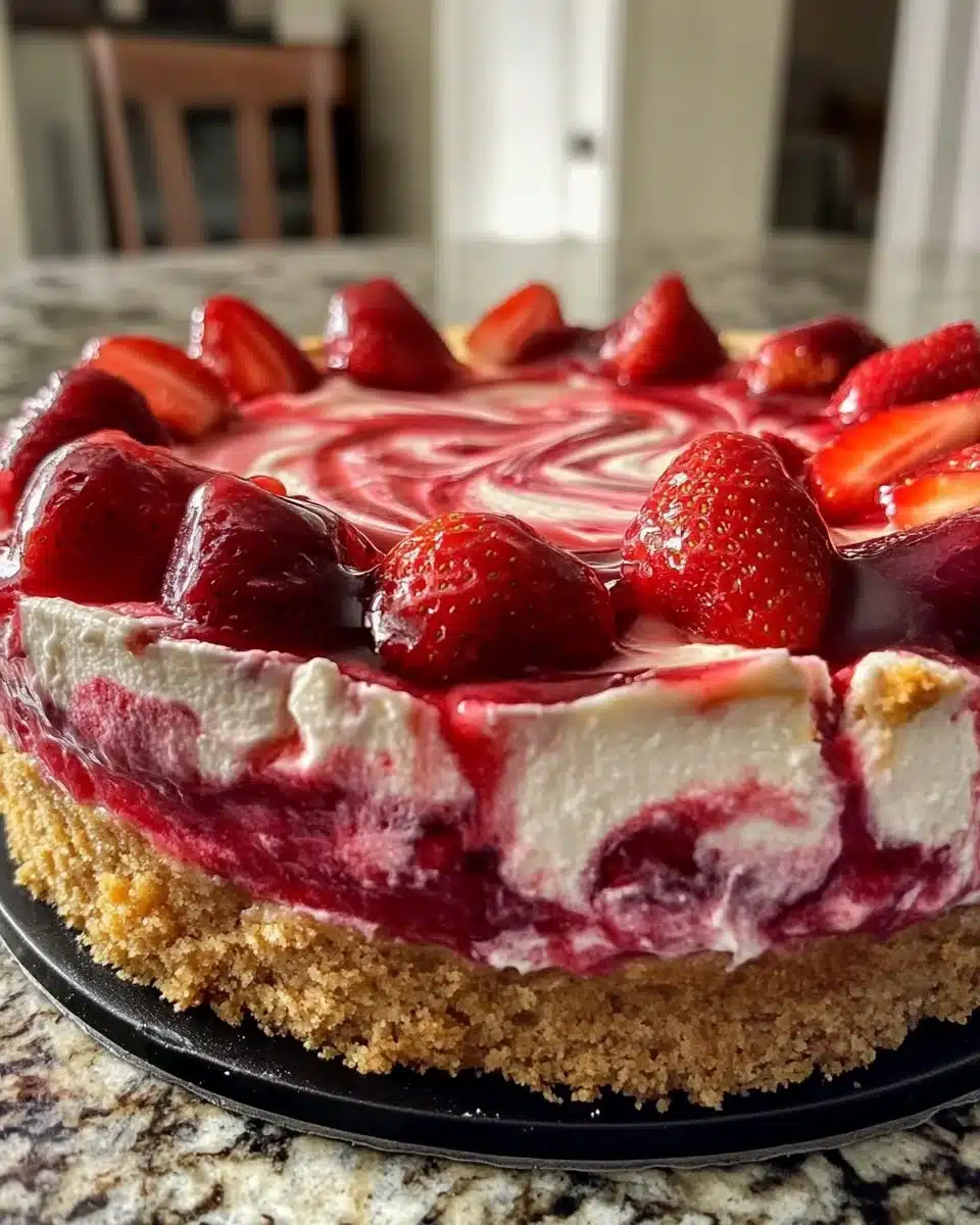 Strawberry Swirl Cheesecake