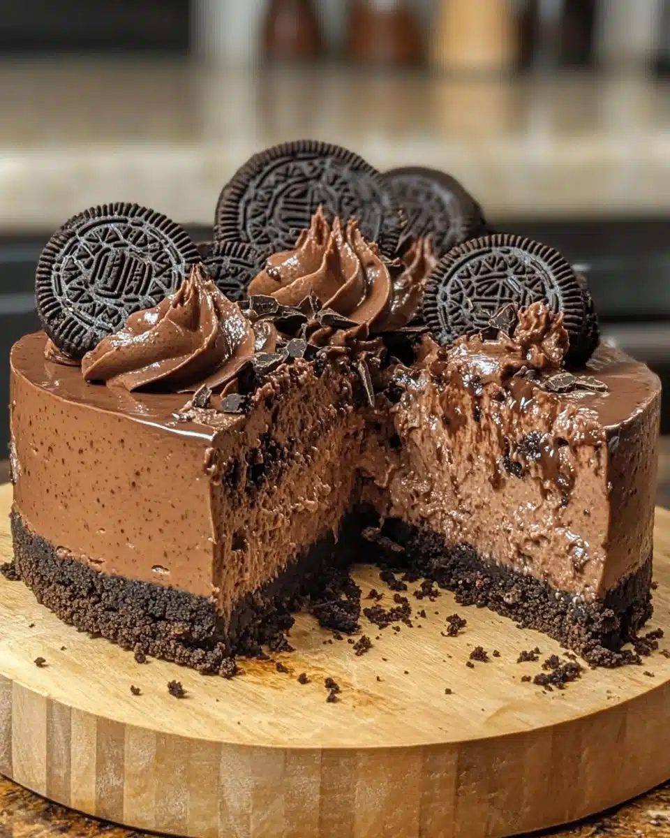 Triple Chocolate Cheesecake with Oreo Crust