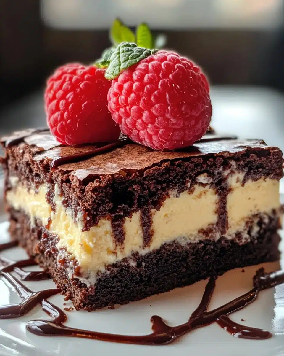 Delicious cheesecake swirl fudgy brownies on a plate