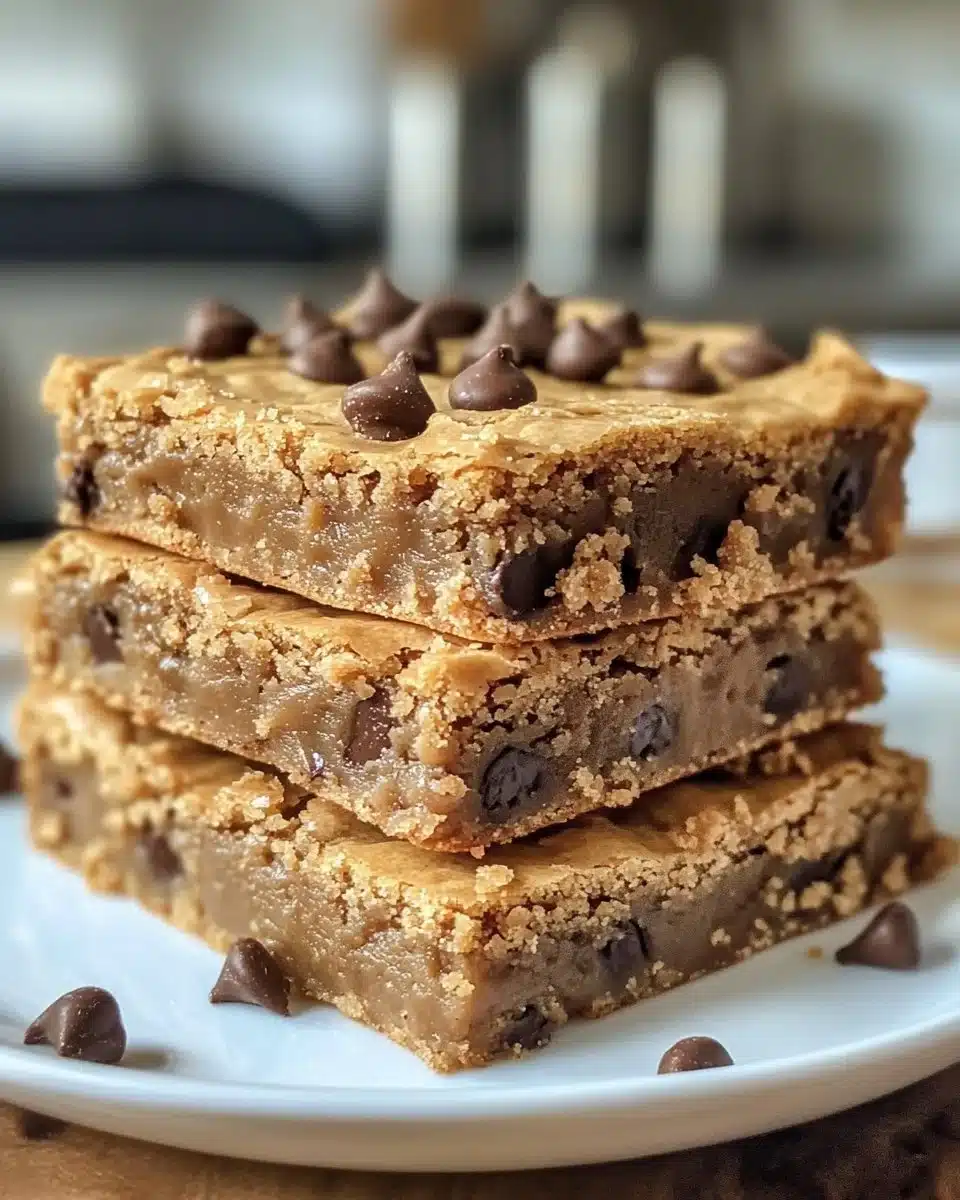 Delicious golden chewy peanut butter blondies on a cooling rack.