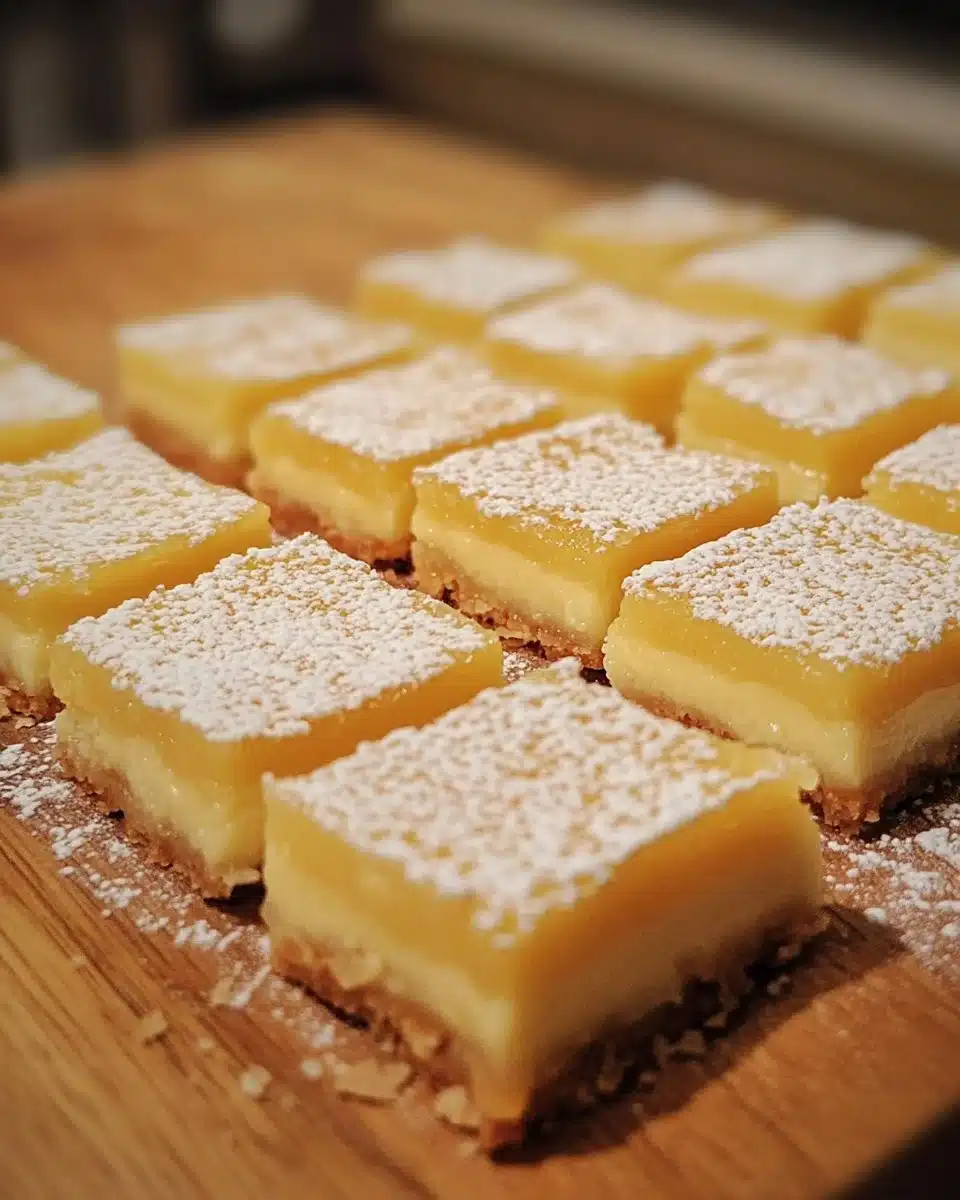 Deliciously creamy cheesecake lemon bars on a dessert platter