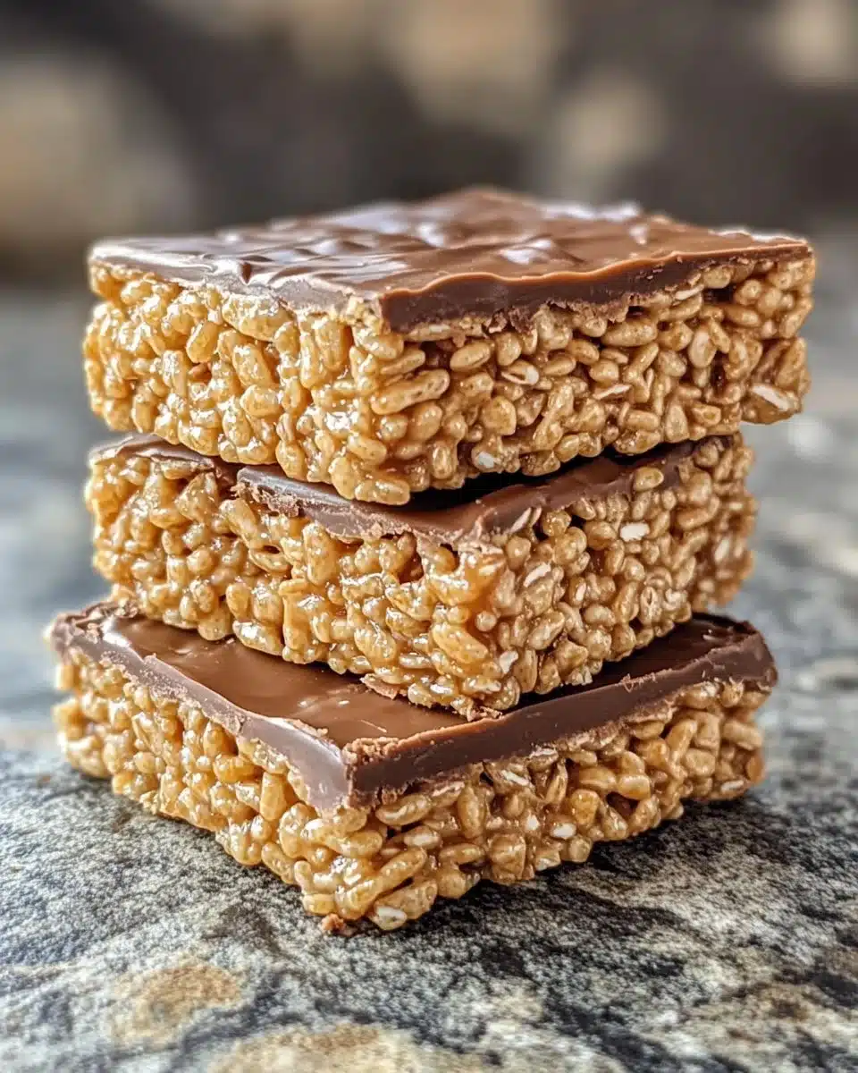 Healthy peanut butter rice krispies treats made with just 3 ingredients